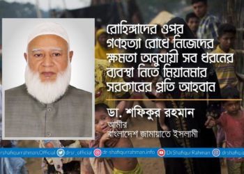 রোহিঙ্গাদের ওপর গণহত্যা রোধে নিজেদের ক্ষমতা অনুযায়ী সব ধরনের ব্যবস্থা নিতে মিয়ানমার সরকারের প্রতি আহবান