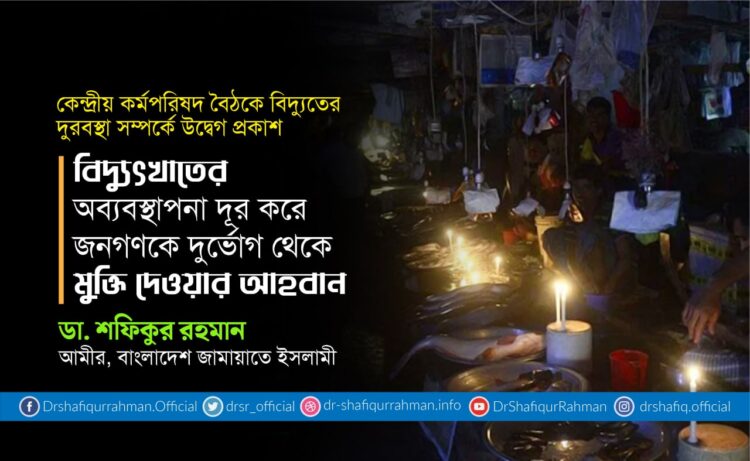 বিদ্যুৎখাতের অব্যবস্থাপনা দূর করে জনগণকে দুর্ভোগ থেকে মুক্তি দেওয়ার আহবান