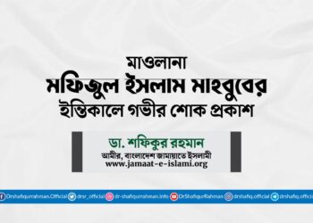 মাওলানা মফিজুল ইসলাম মাহবুবের ইন্তিকালে গভীর শোক প্রকাশ